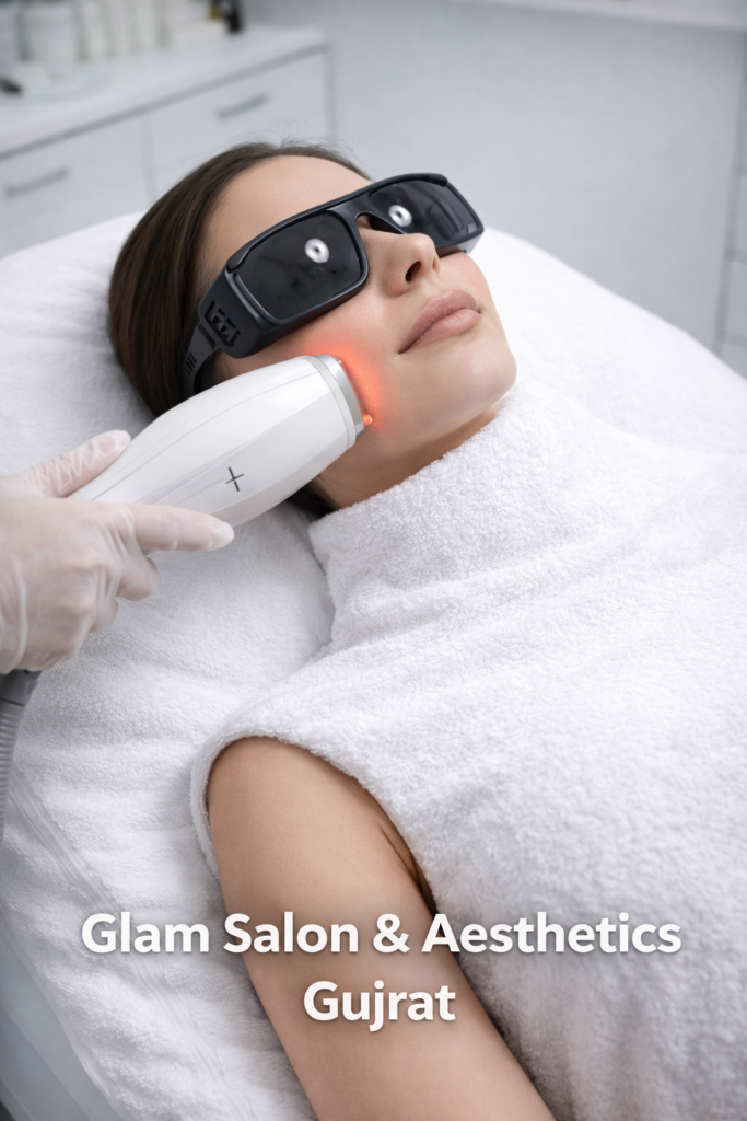 Laser hair removal treatment at Glam Salon & Aesthetics Gujrat